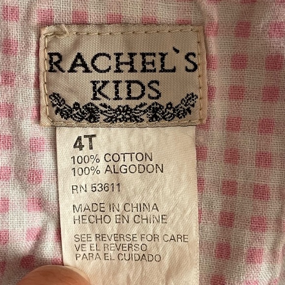 Rachel’s Vintage Kids Embroidered Overall Shorts (girl size 4T) 100% cotton - Picture 4 of 5